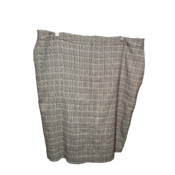 bar III Milan Camel Black Plaid Pencil Skirt 14W - Picture 3 of 12